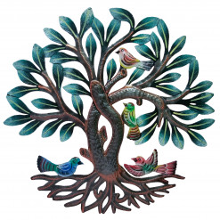 15" Painted Tree w/ 4 Birds