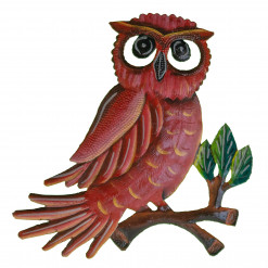 Painted Red Owl on Branch