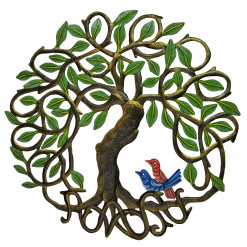 Painted Willow Tree with 2 Birds