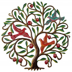 Painted Apple Tree with Birds