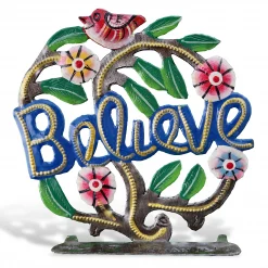 Freestanding Painted Believe Tree