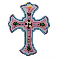 Painted Pink/Blue Check Cross
