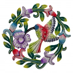 Painted Hummingbird Floral Wreath
