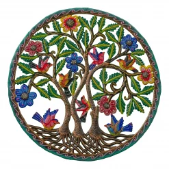 Medium Painted 3 Trees with 7 Birds