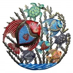 Small Painted Tropical Fish and Turtles