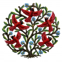 Medium Painted Cardinals Taking Flight