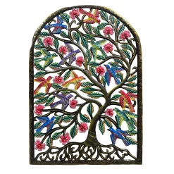 Painted Pink Blossom Tree with Songbirds Arch